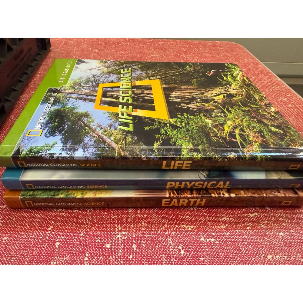 National Geographic Science Big Ideas Book Set Life Physical Earth Science‎ 3 Pc